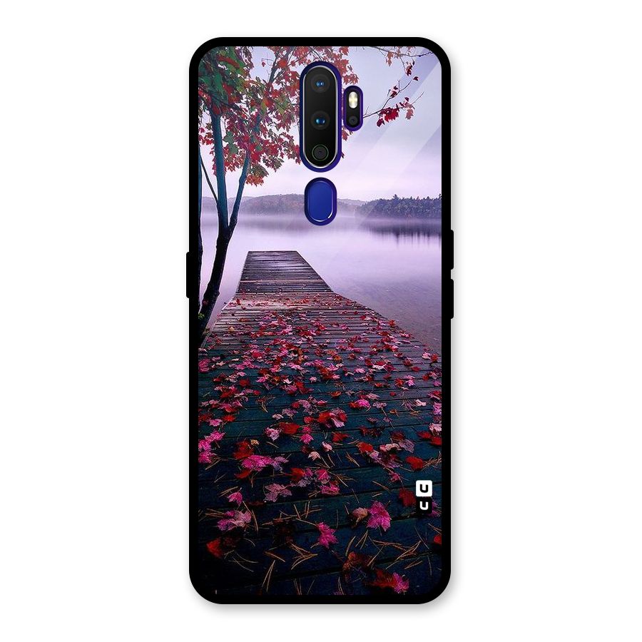 Cherry Blossom Dock Glass Back Case for Oppo A9 (2020)