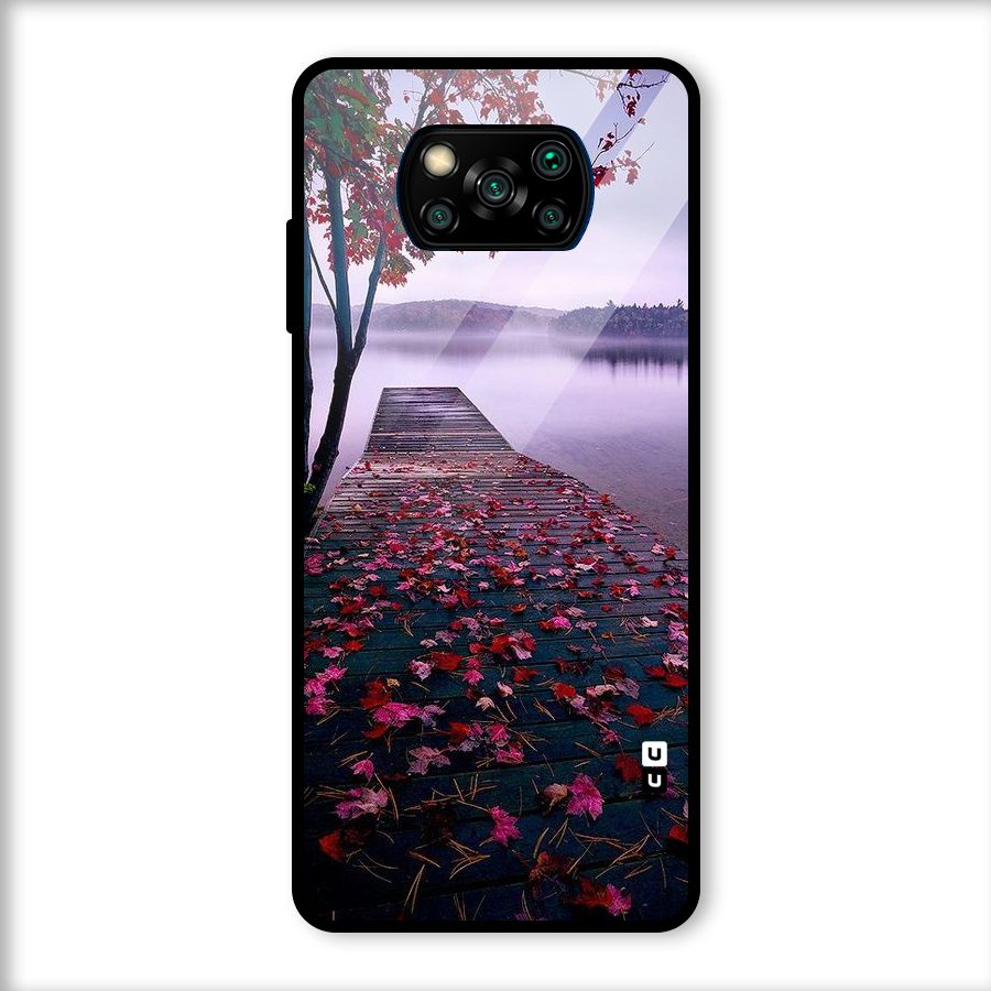 Cherry Blossom Dock Glass Back Case for Poco X3