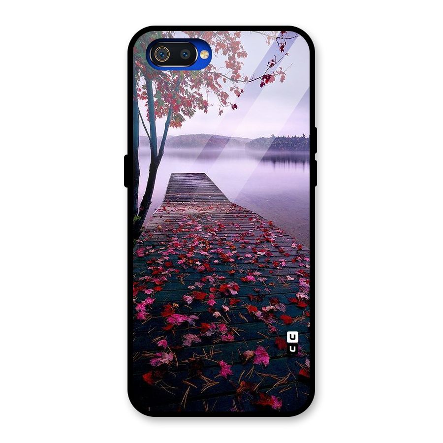Cherry Blossom Dock Glass Back Case for Realme C2