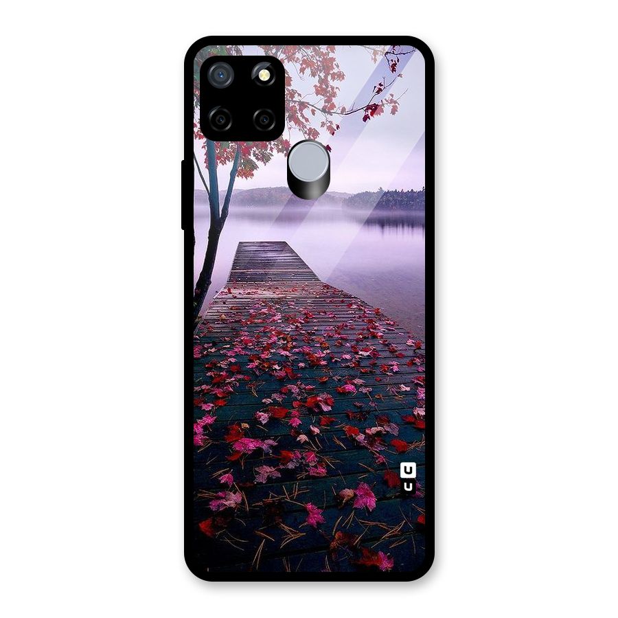 Cherry Blossom Dock Glass Back Case for Realme Narzo 30A
