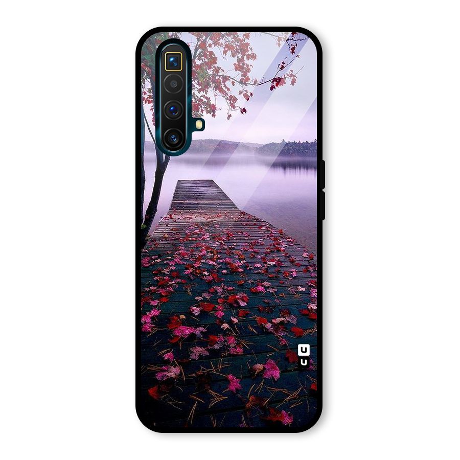 Cherry Blossom Dock Glass Back Case for Realme X3 SuperZoom