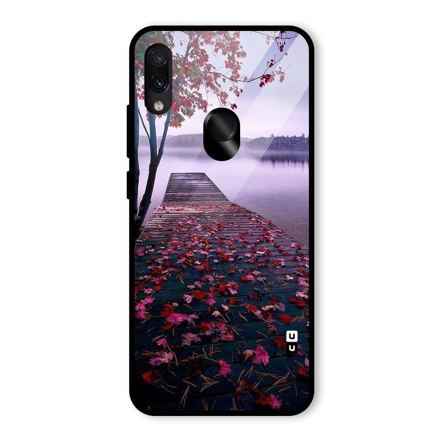 Cherry Blossom Dock Glass Back Case for Redmi Note 7 Pro