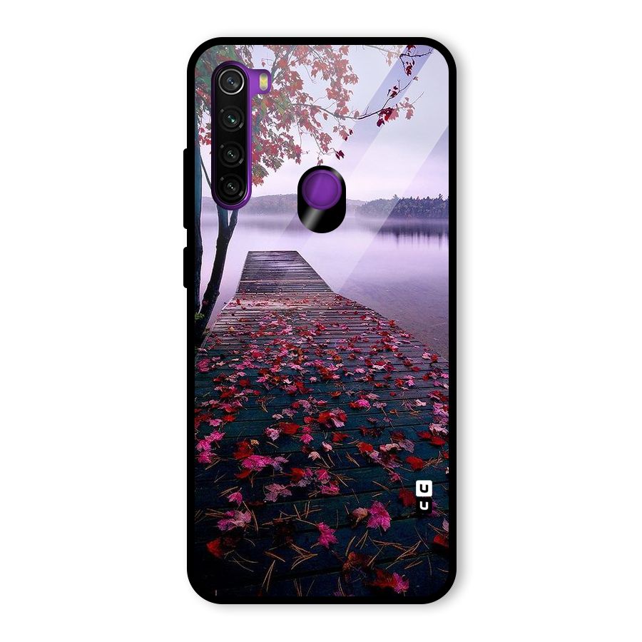 Cherry Blossom Dock Glass Back Case for Redmi Note 8