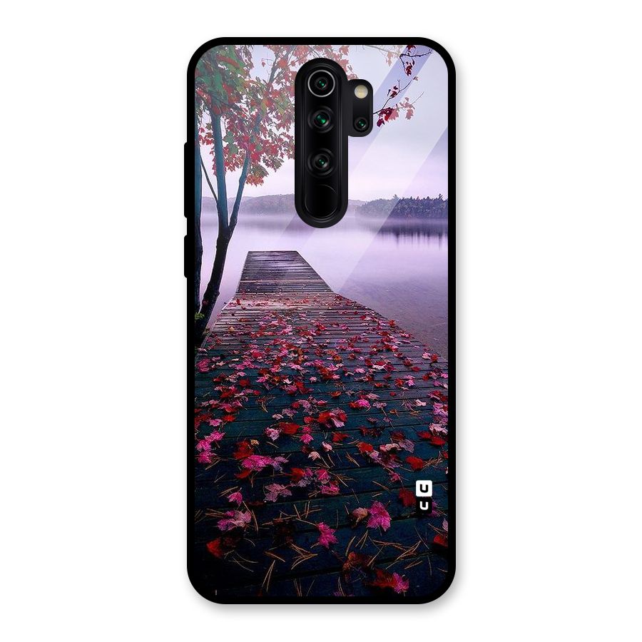 Cherry Blossom Dock Glass Back Case for Redmi Note 8 Pro