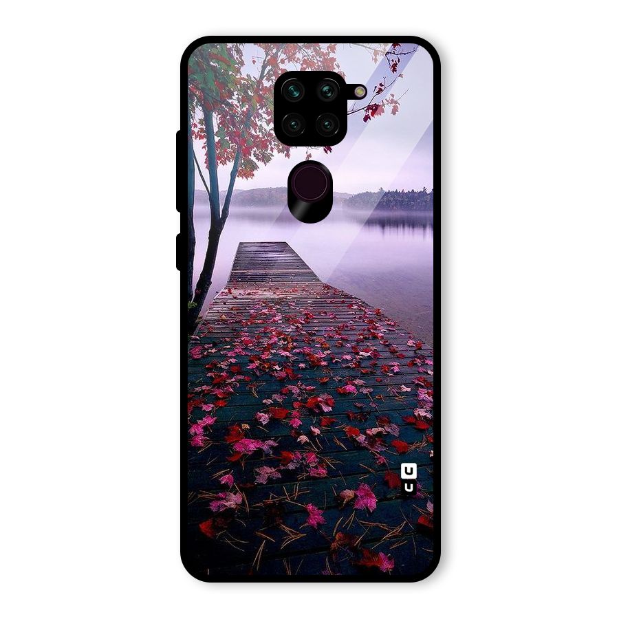 Cherry Blossom Dock Glass Back Case for Redmi Note 9
