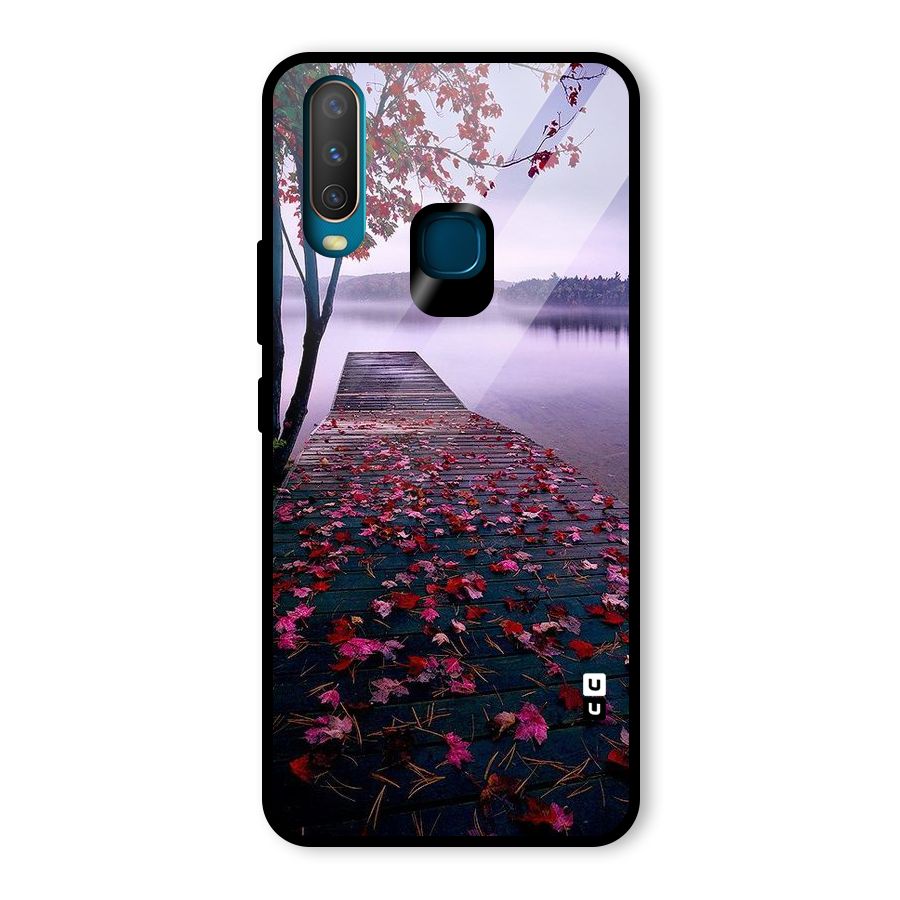 Cherry Blossom Dock Glass Back Case for Vivo U10