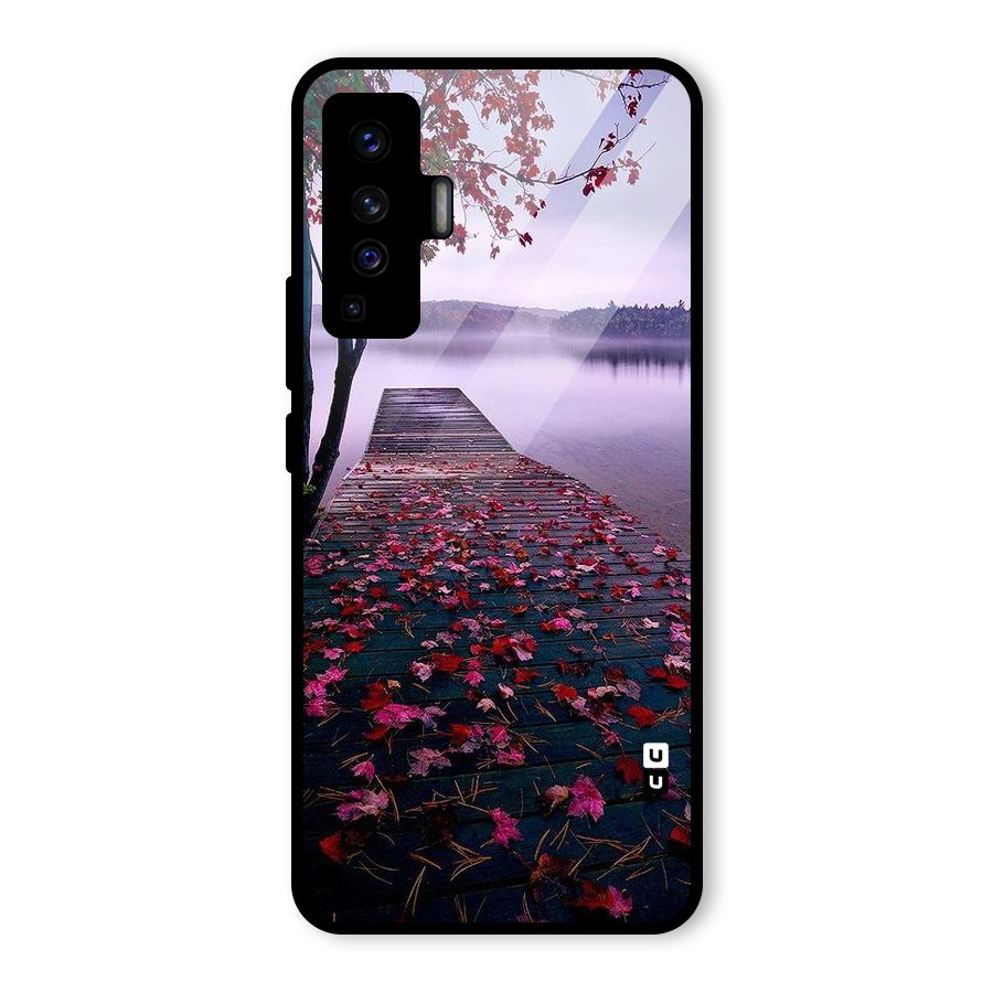 Cherry Blossom Dock Glass Back Case for Vivo X50