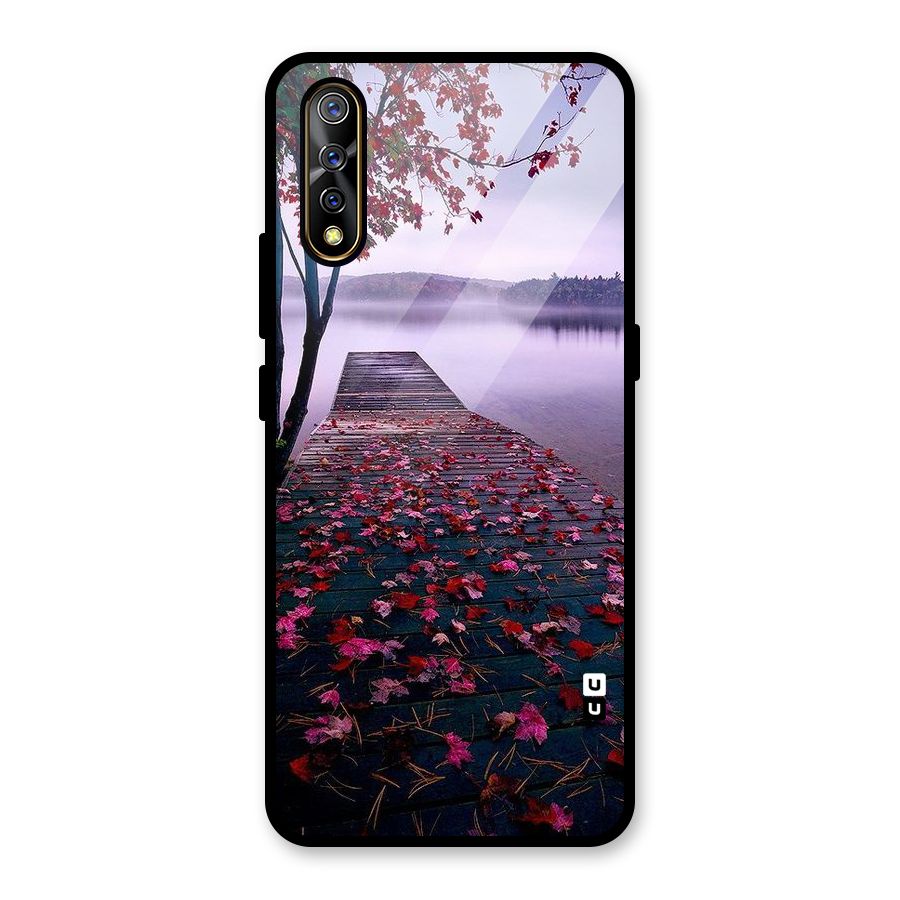 Cherry Blossom Dock Glass Back Case for Vivo Z1x