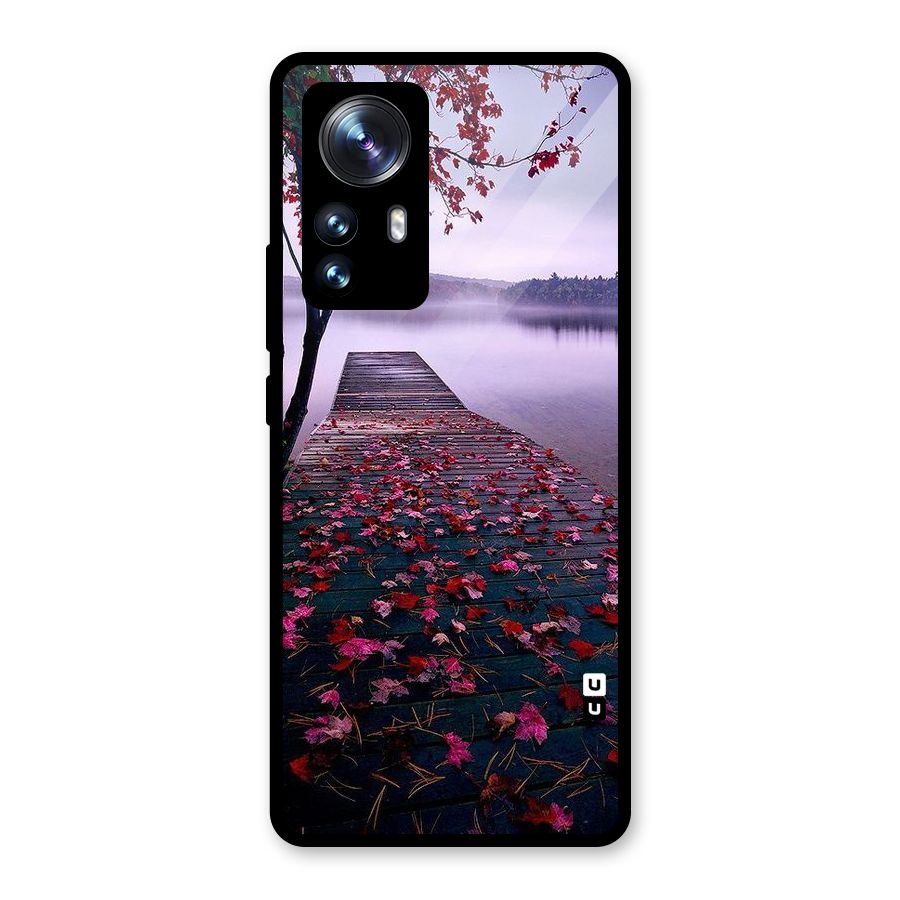 Cherry Blossom Dock Glass Back Case for Xiaomi 12 Pro
