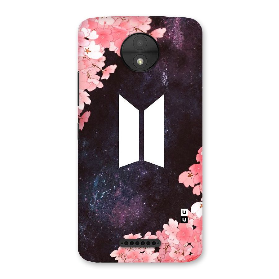 Cherry Blossom Pause Design Back Case for Moto C