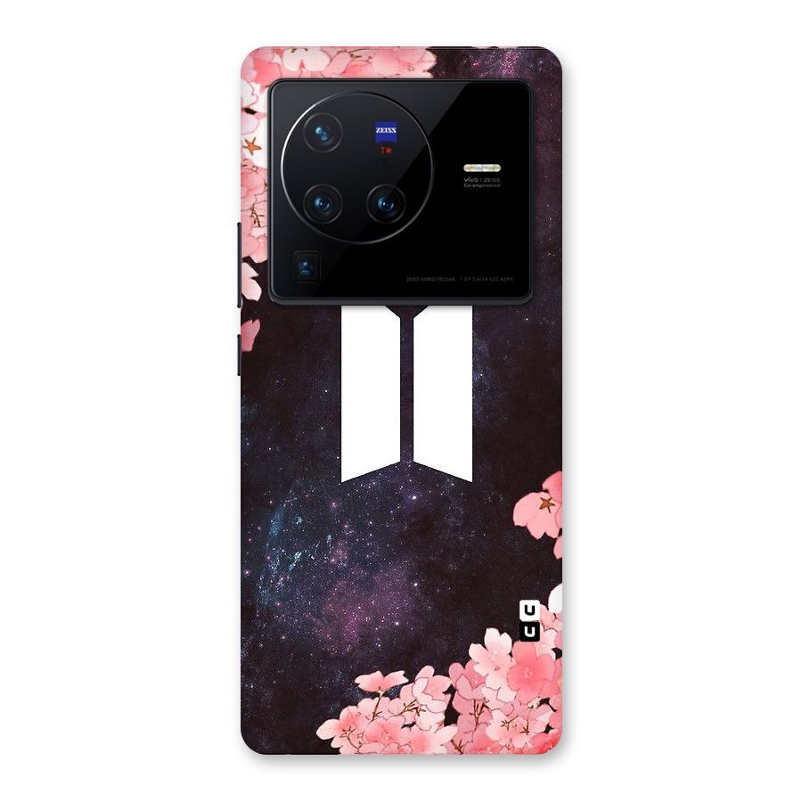 Cherry Blossom Pause Design Back Case for Vivo X80 Pro