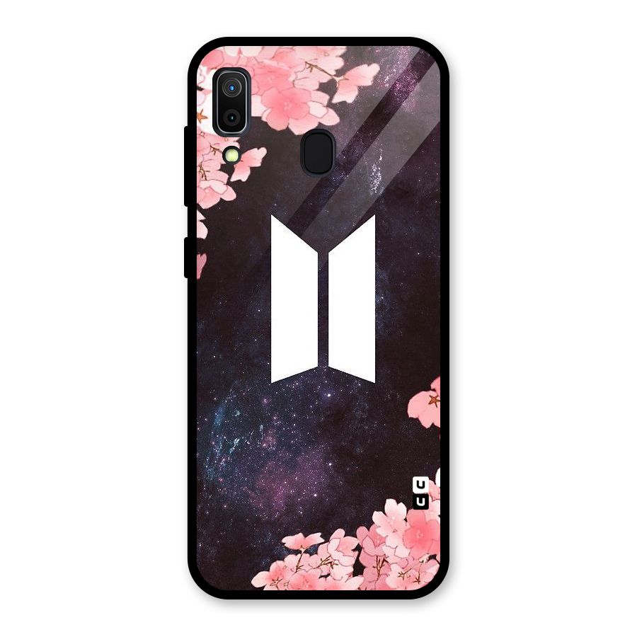 Cherry Blossom Pause Design Glass Back Case for Galaxy A30