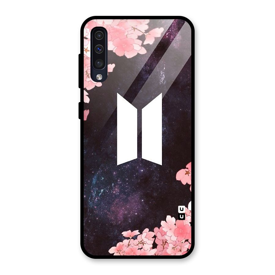 Cherry Blossom Pause Design Glass Back Case for Galaxy A30s