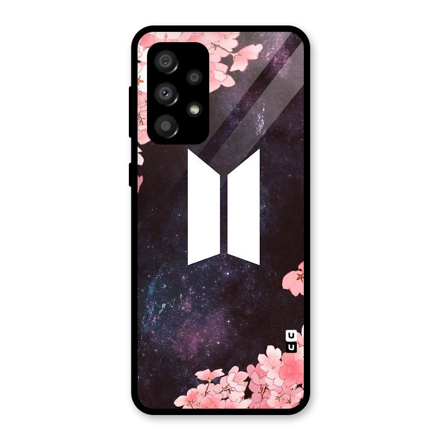 Cherry Blossom Pause Design Glass Back Case for Galaxy A32