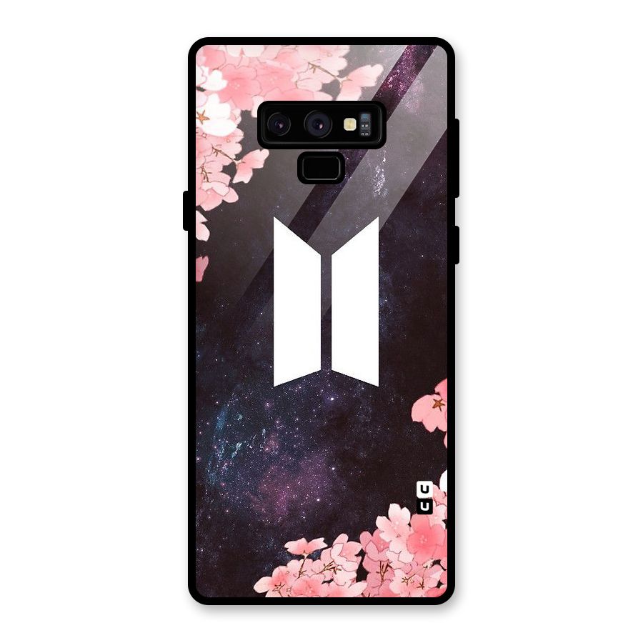 Cherry Blossom Pause Design Glass Back Case for Galaxy Note 9