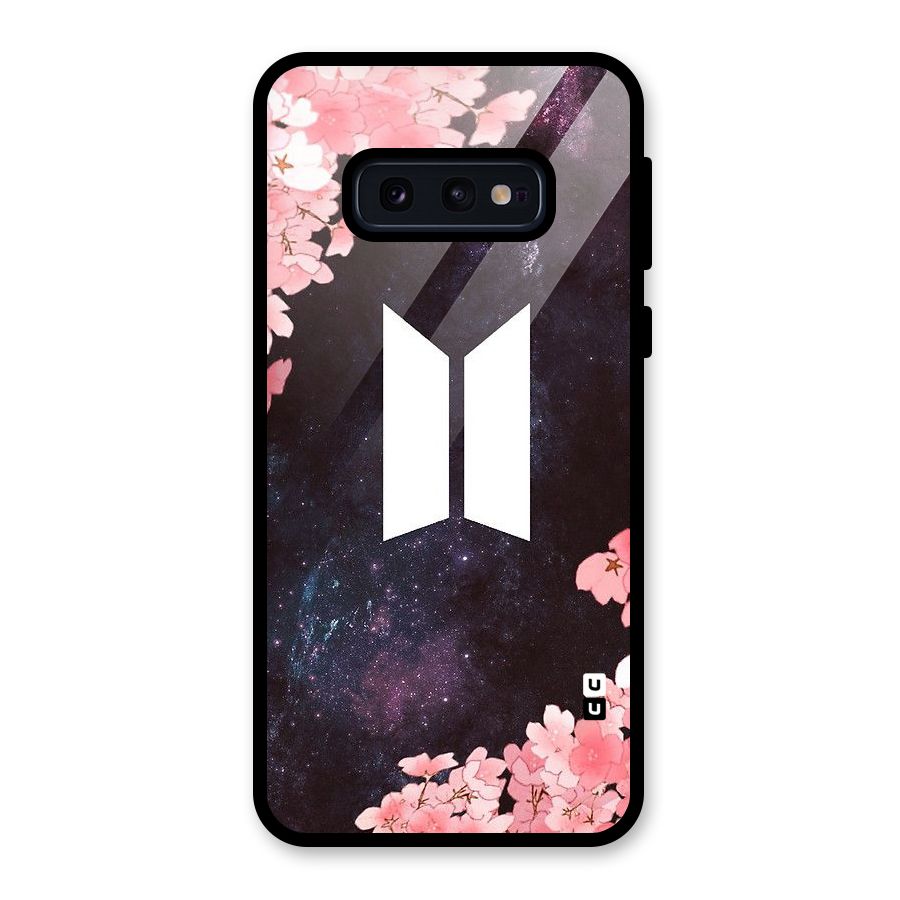 Cherry Blossom Pause Design Glass Back Case for Galaxy S10e