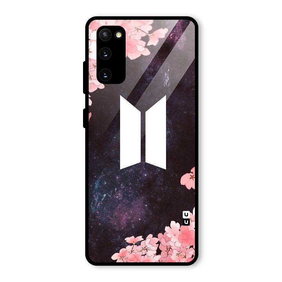 Cherry Blossom Pause Design Glass Back Case for Galaxy S20 FE