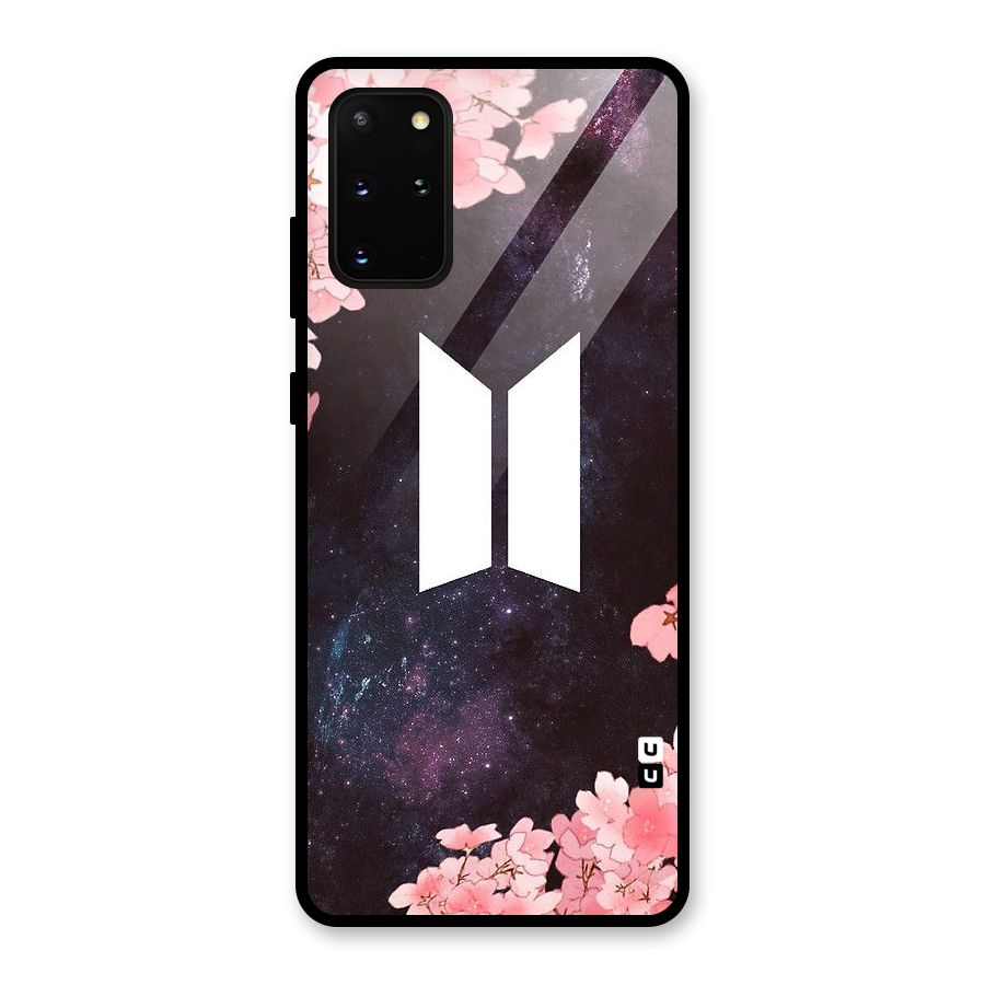 Cherry Blossom Pause Design Glass Back Case for Galaxy S20 Plus