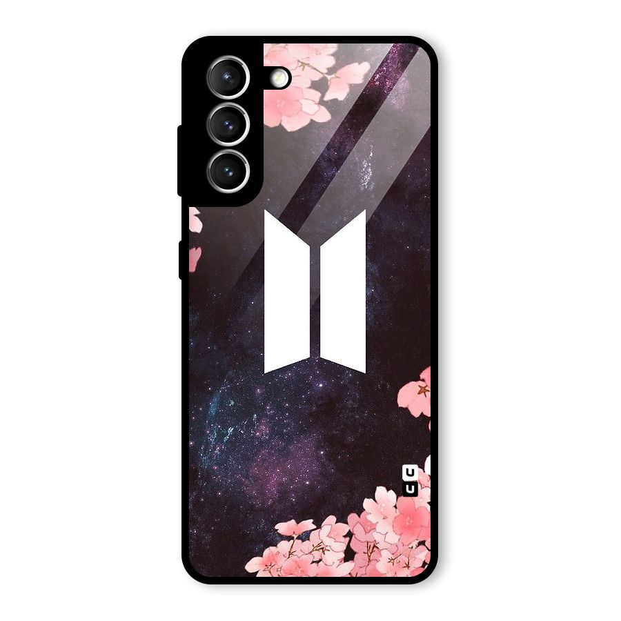 Cherry Blossom Pause Design Glass Back Case for Galaxy S21 5G