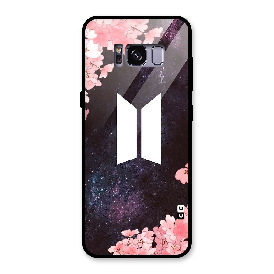 Cherry Blossom Pause Design Glass Back Case for Galaxy S8