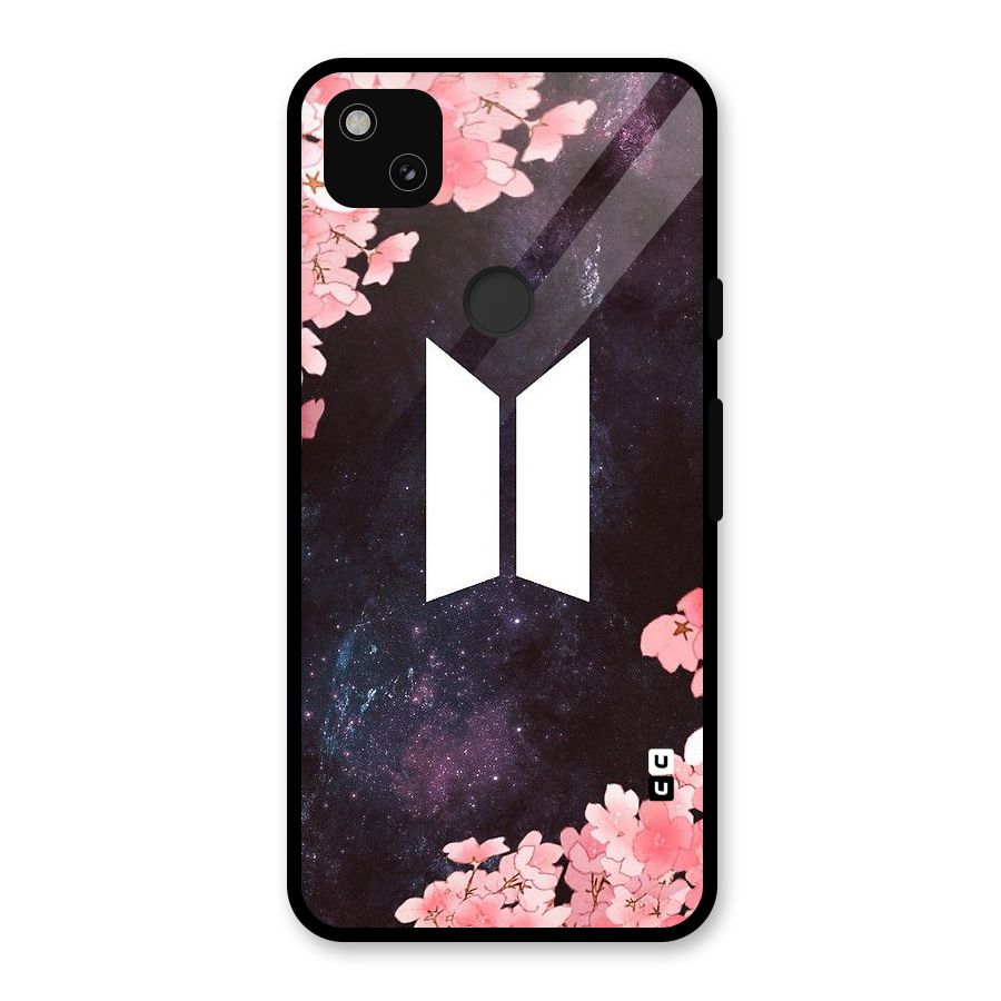 Cherry Blossom Pause Design Glass Back Case for Google Pixel 4a