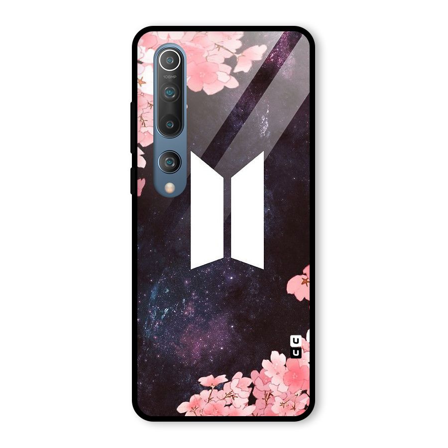 Cherry Blossom Pause Design Glass Back Case for Mi 10