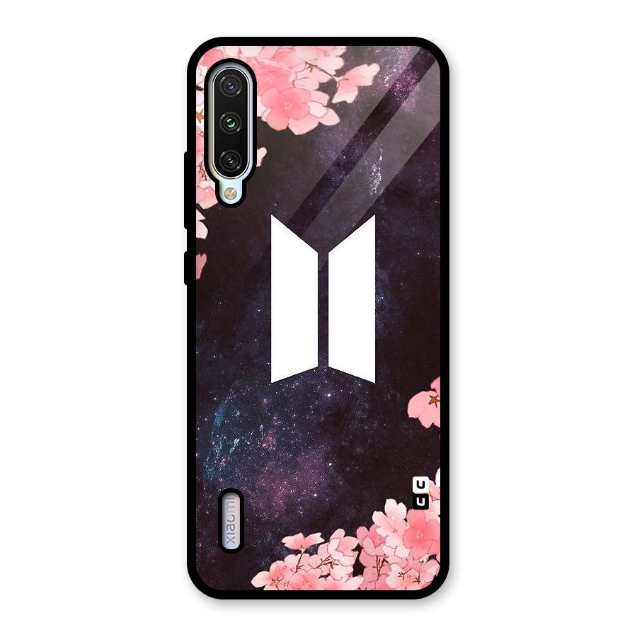 Cherry Blossom Pause Design Glass Back Case for Mi A3