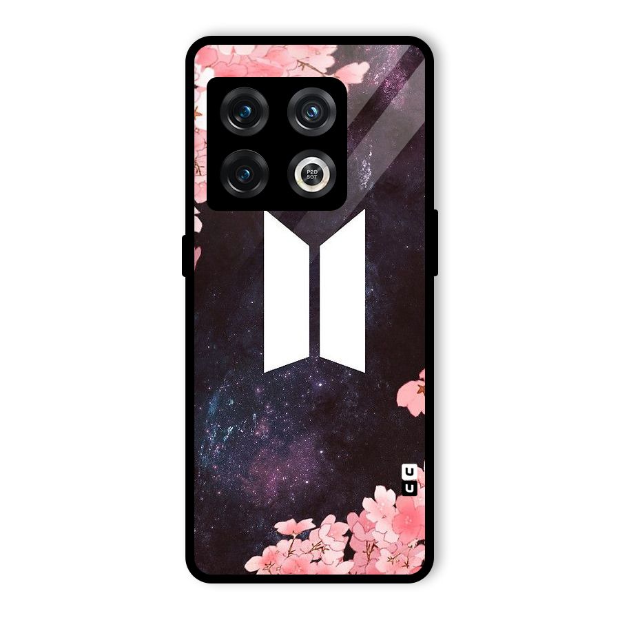 Cherry Blossom Pause Design Glass Back Case for OnePlus 10 Pro 5G