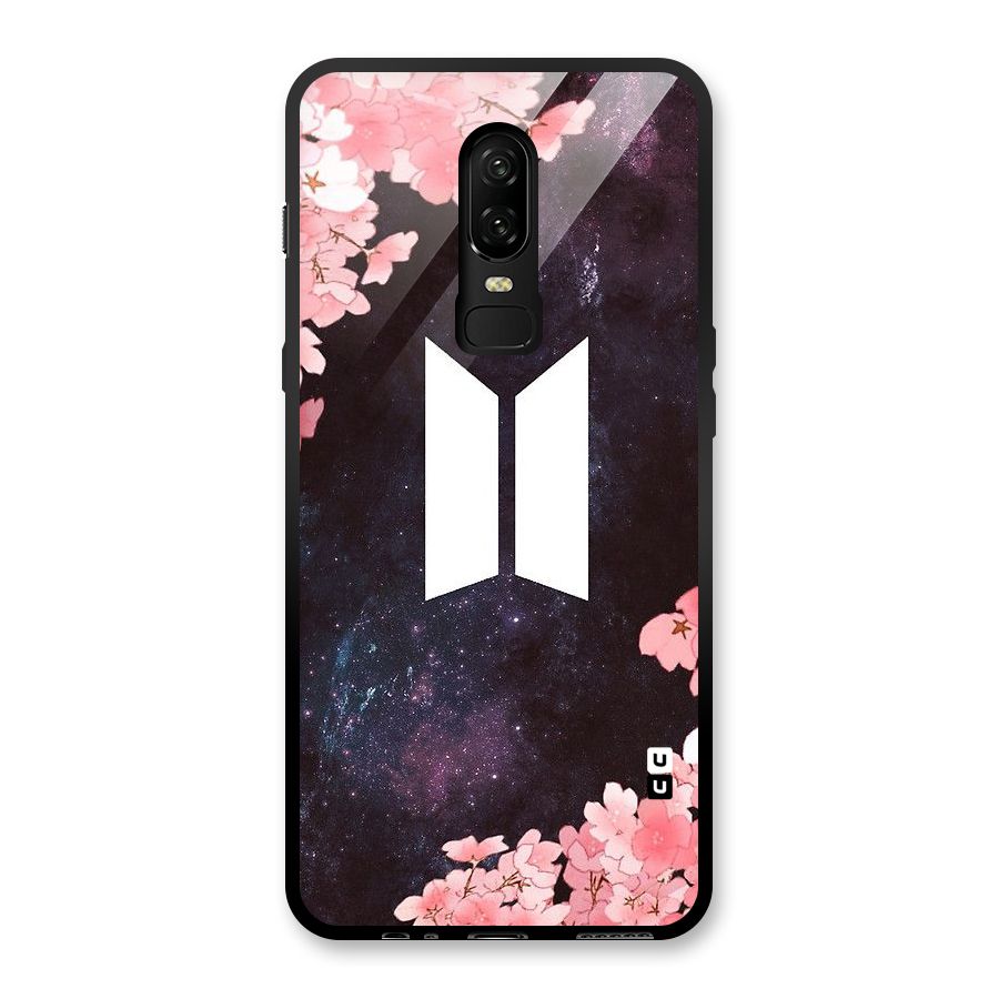 Cherry Blossom Pause Design Glass Back Case for OnePlus 6