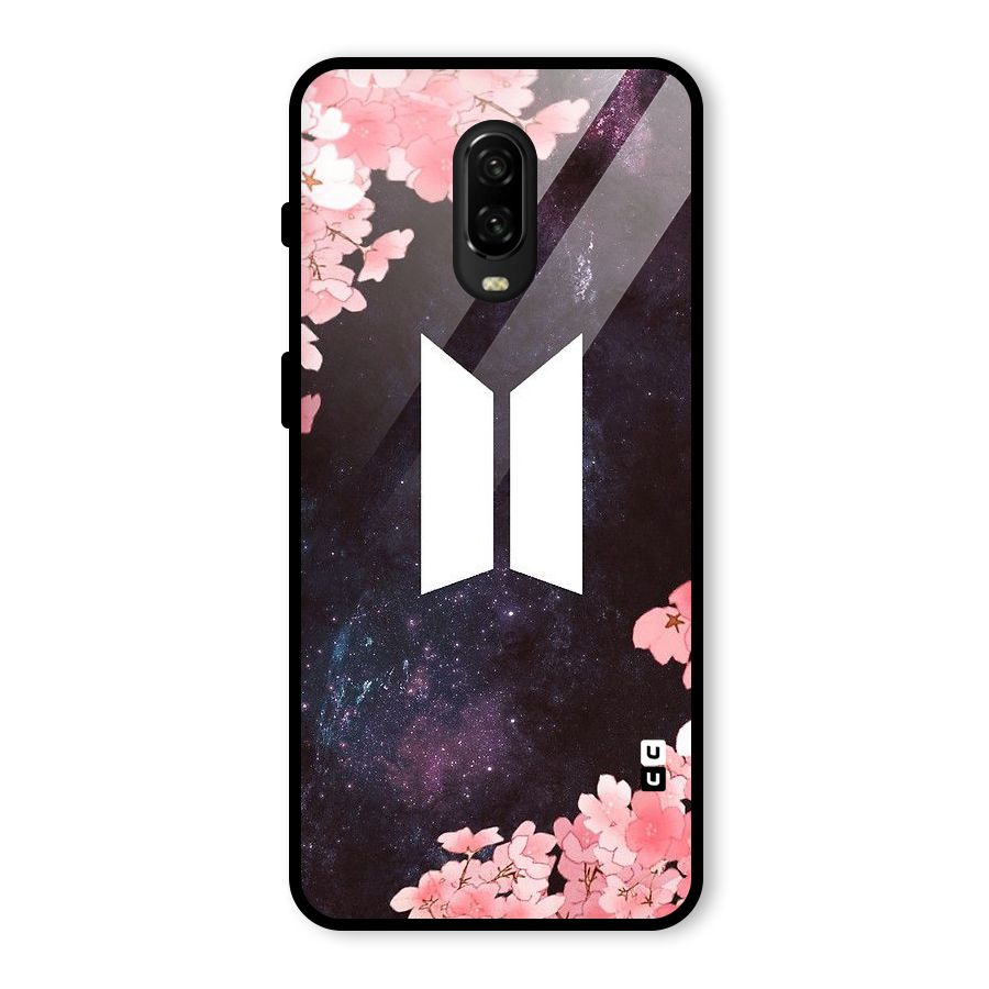Cherry Blossom Pause Design Glass Back Case for OnePlus 6T