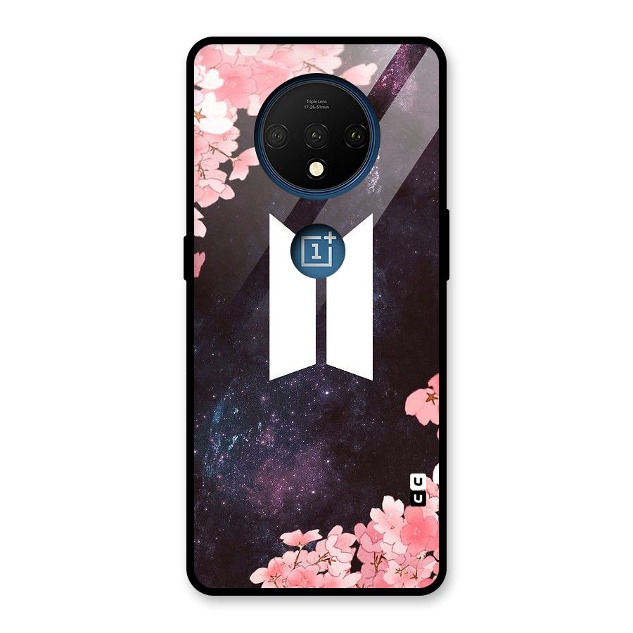 Cherry Blossom Pause Design Glass Back Case for OnePlus 7T