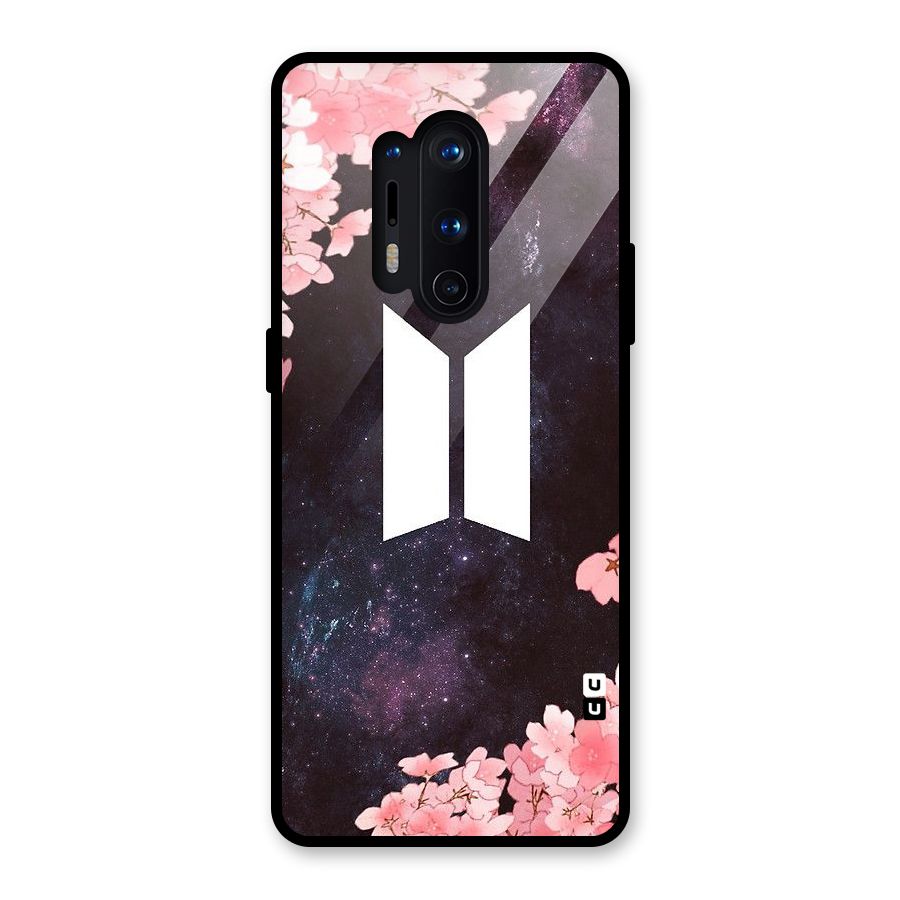 Cherry Blossom Pause Design Glass Back Case for OnePlus 8 Pro