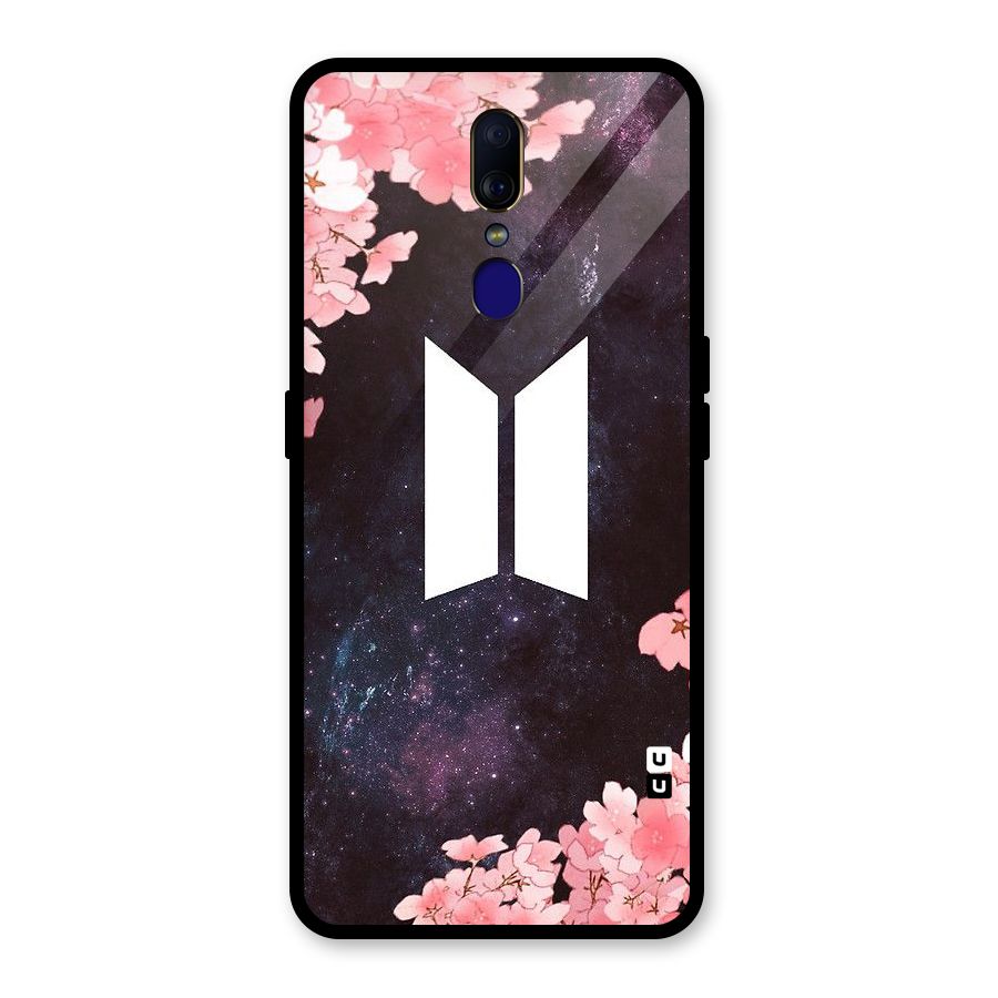 Cherry Blossom Pause Design Glass Back Case for Oppo F11