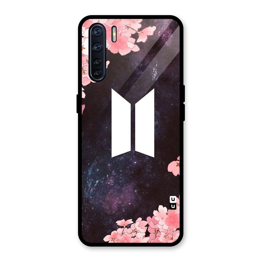 Cherry Blossom Pause Design Glass Back Case for Oppo F15