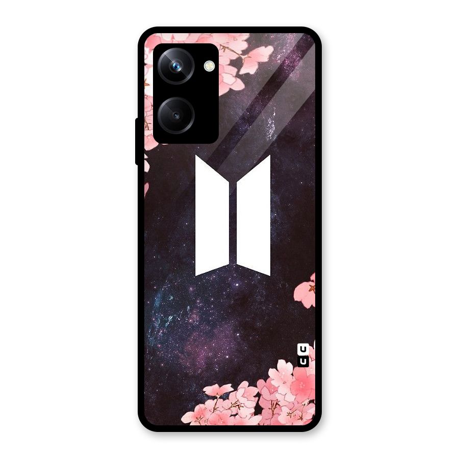 Cherry Blossom Pause Design Glass Back Case for Realme 10 Pro