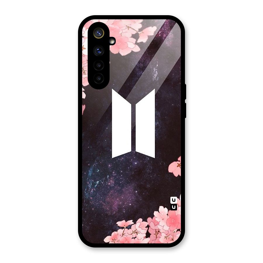 Cherry Blossom Pause Design Glass Back Case for Realme 6