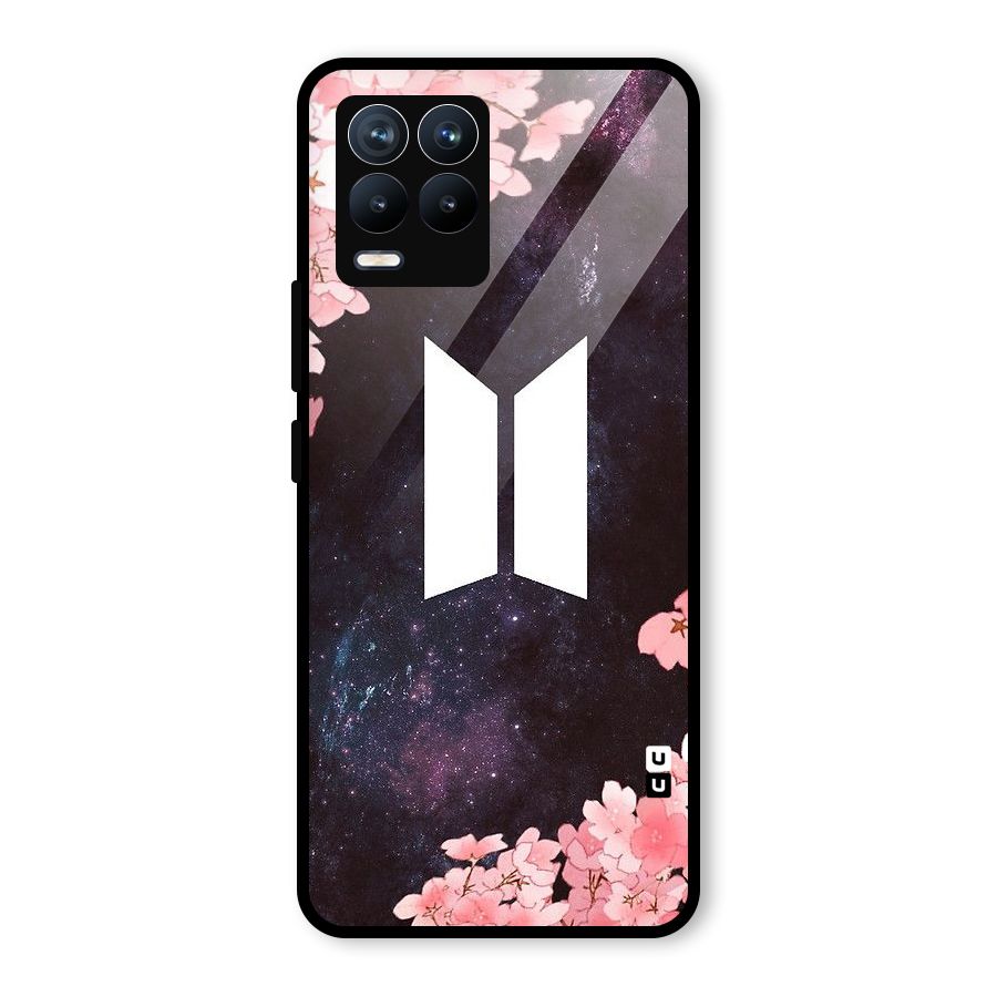 Cherry Blossom Pause Design Glass Back Case for Realme 8 Pro