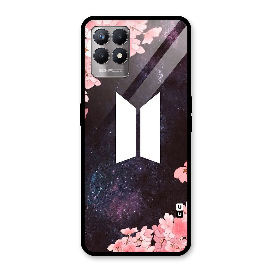 Cherry Blossom Pause Design Glass Back Case for Realme Narzo 50