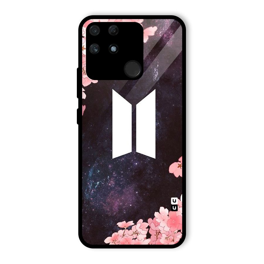 Cherry Blossom Pause Design Glass Back Case for Realme Narzo 50A