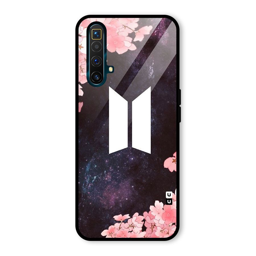 Cherry Blossom Pause Design Glass Back Case for Realme X3