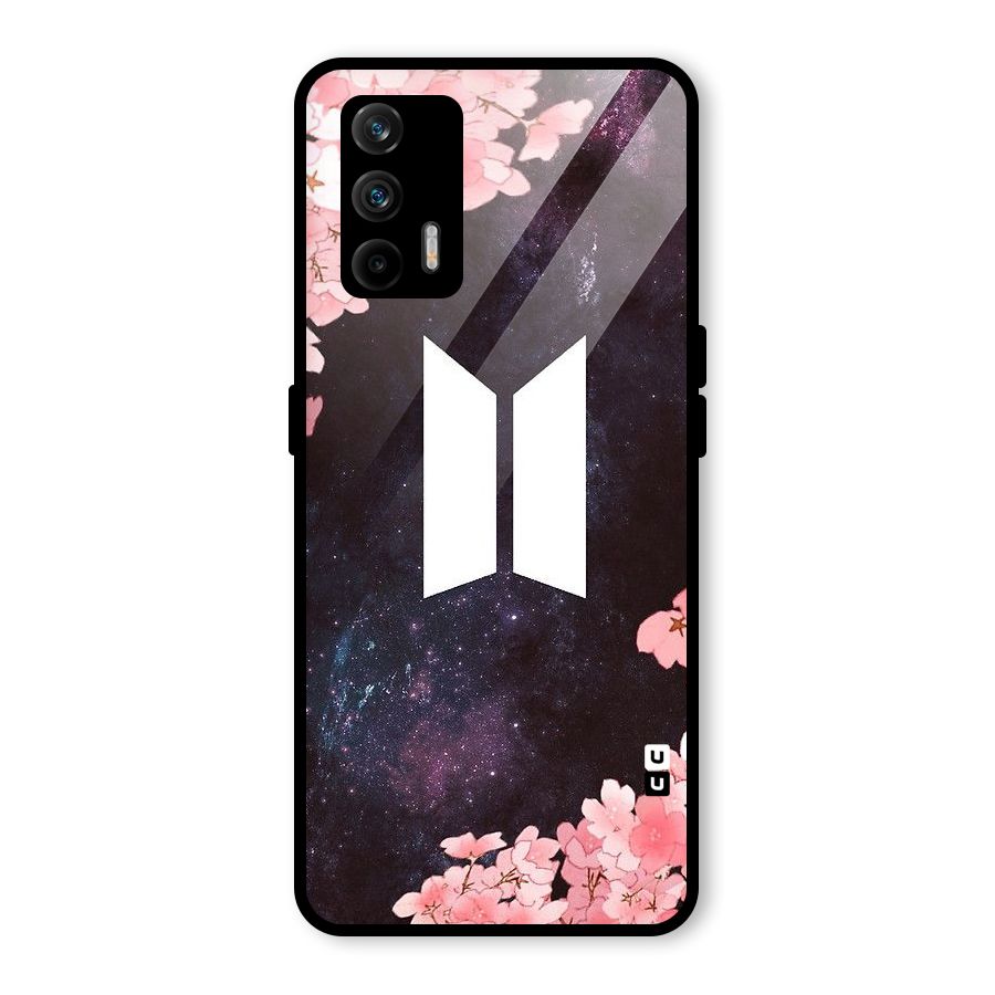 Cherry Blossom Pause Design Glass Back Case for Realme X7 Max