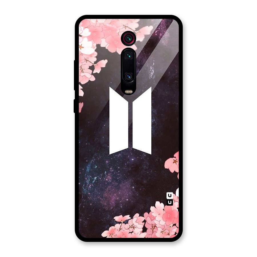 Cherry Blossom Pause Design Glass Back Case for Redmi K20 Pro