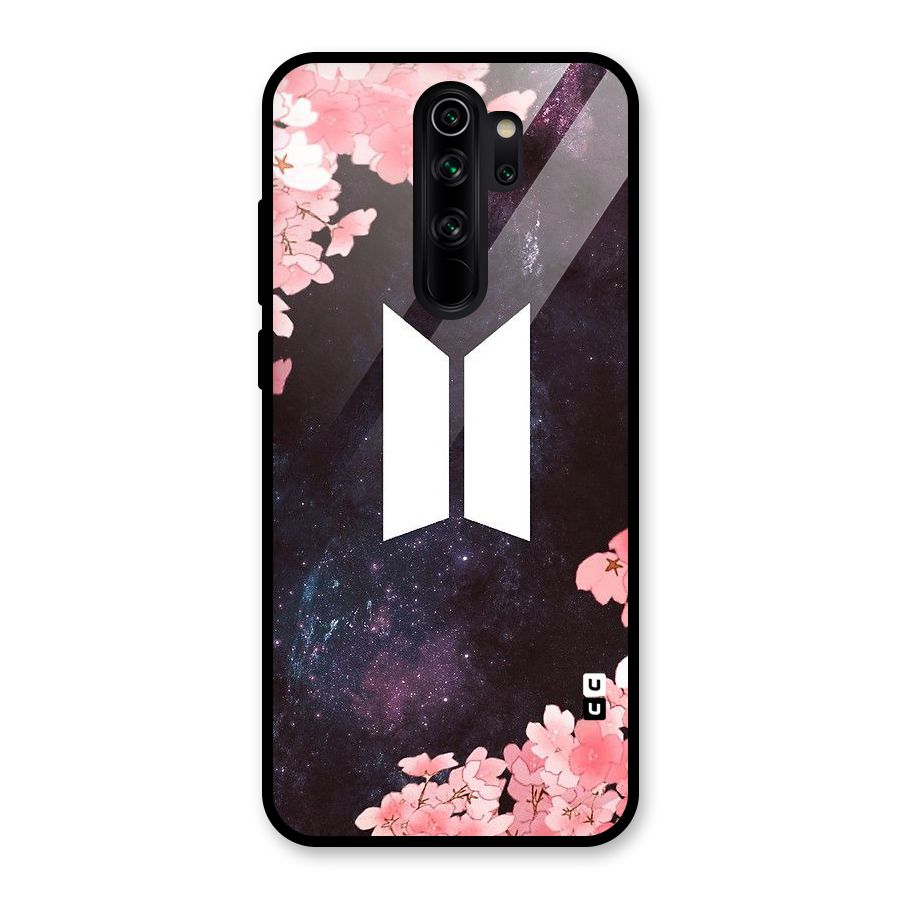 Cherry Blossom Pause Design Glass Back Case for Redmi Note 8 Pro