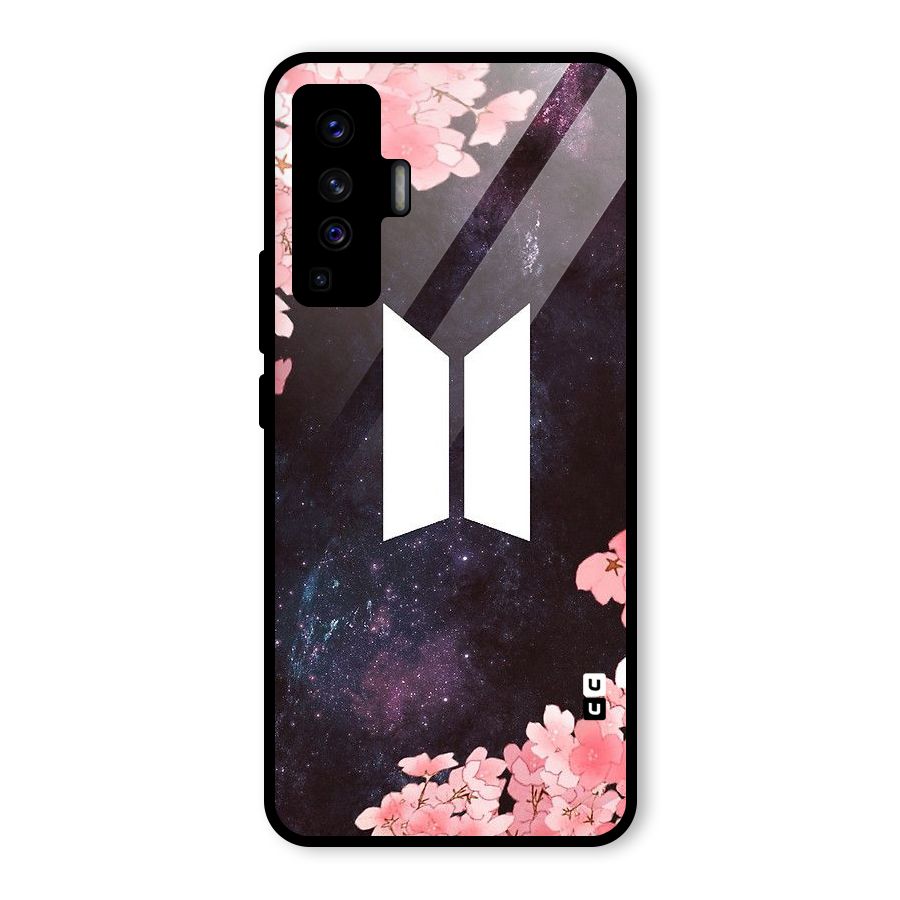 Cherry Blossom Pause Design Glass Back Case for Vivo X50