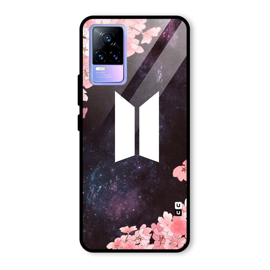 Cherry Blossom Pause Design Glass Back Case for Vivo Y73