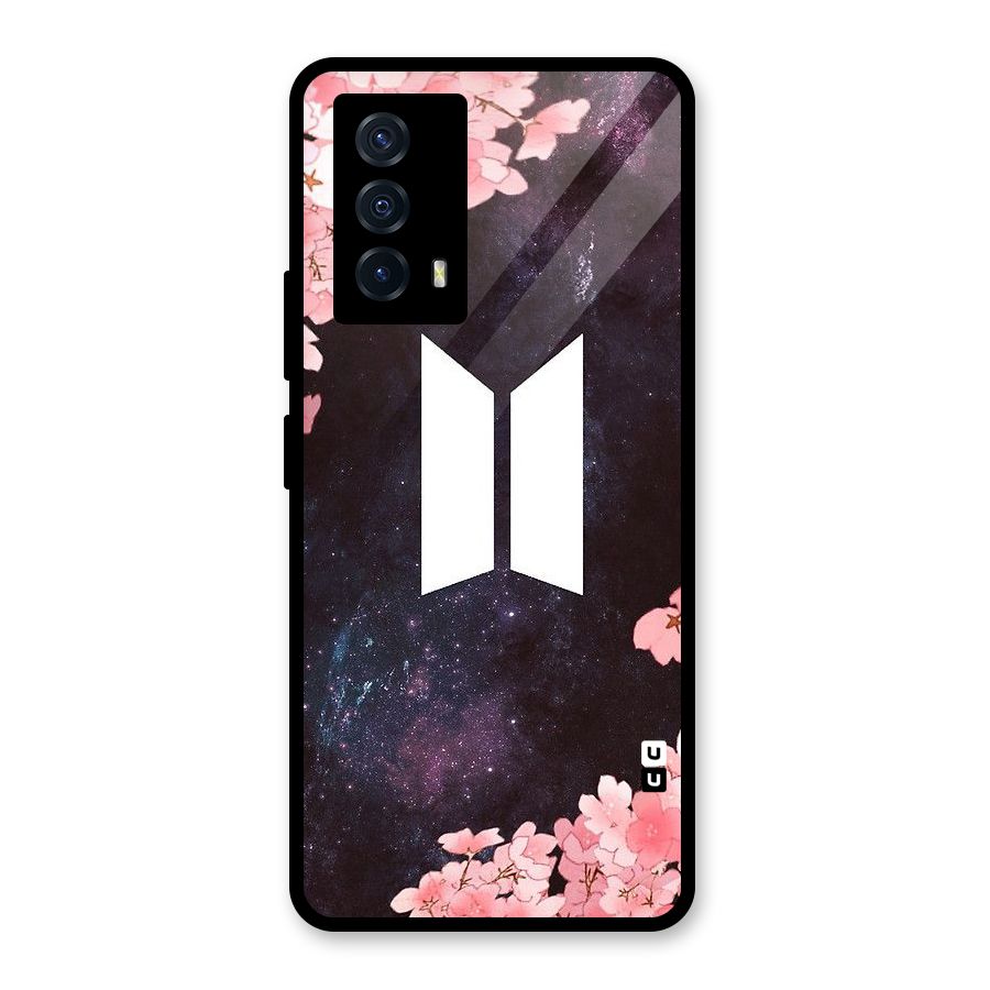Cherry Blossom Pause Design Glass Back Case for Vivo iQOO Z5