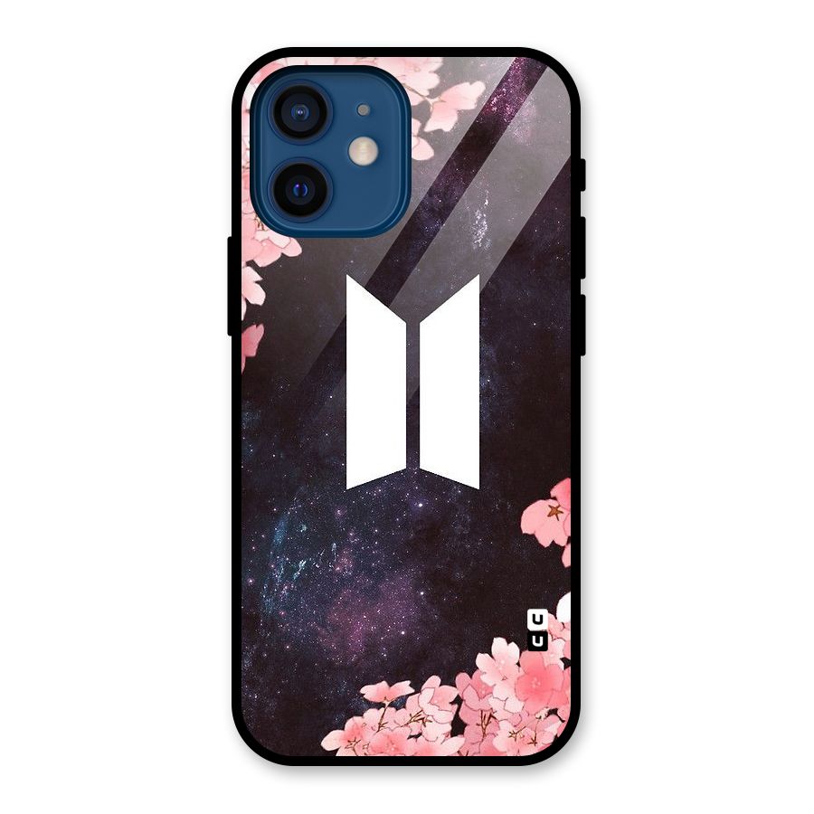 Cherry Blossom Pause Design Glass Back Case for iPhone 12 Mini