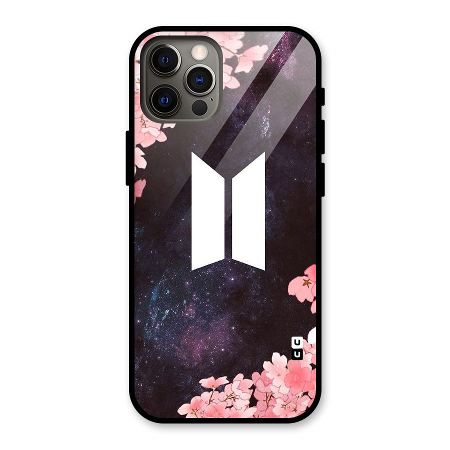 Cherry Blossom Pause Design Glass Back Case for iPhone 12 Pro