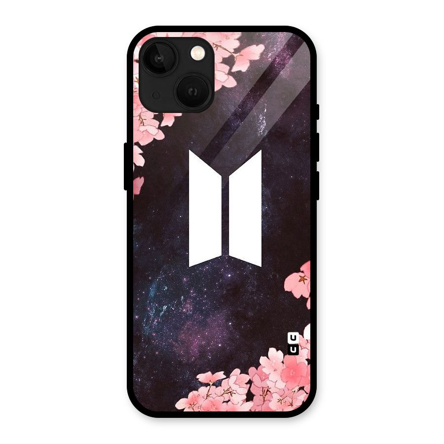 Cherry Blossom Pause Design Glass Back Case for iPhone 13