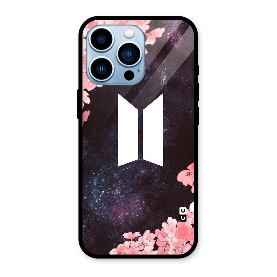 Cherry Blossom Pause Design Glass Back Case for iPhone 13 Pro